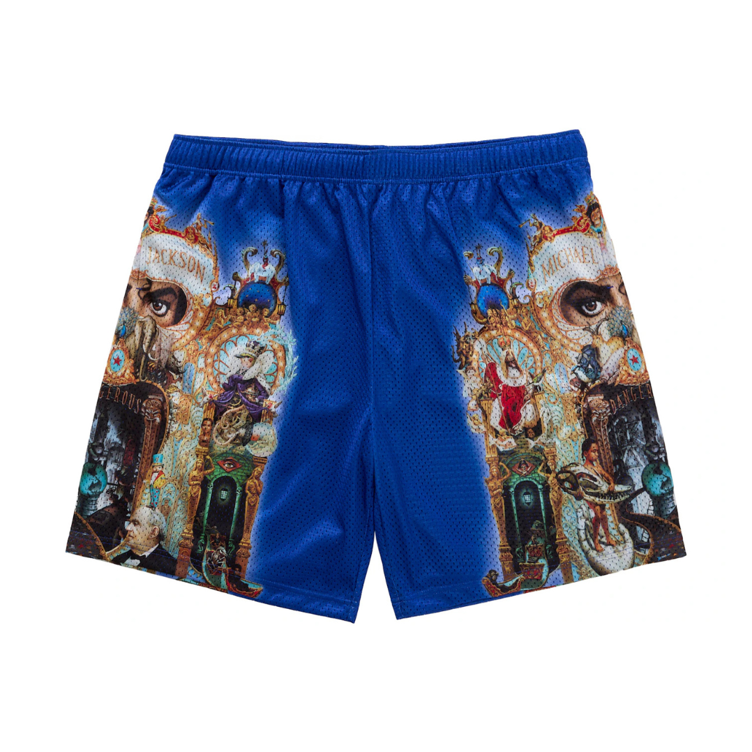 Supreme xOver Michael Jackson - Dangerous 網格短褲 (藍色)
