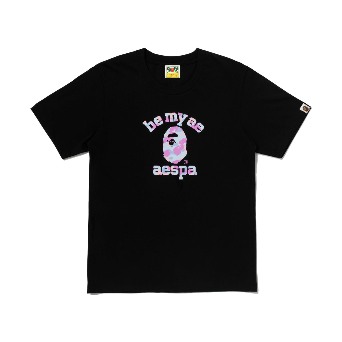 BAPE xOver Aespa- 學院寬鬆Tee (黑色)