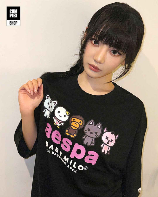 BAPE xOver Aespa- AESPA BABY MILO 寬鬆Tee (白色)