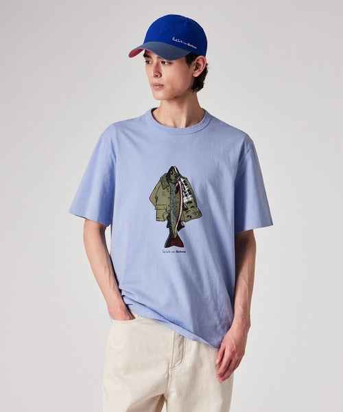 Barbour xOver Paul Smith - 釣魚夾克 短袖Tee (藍色)