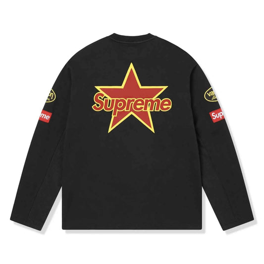 Supreme xOver Vanson Leathers - logo長袖Tee (黑色)