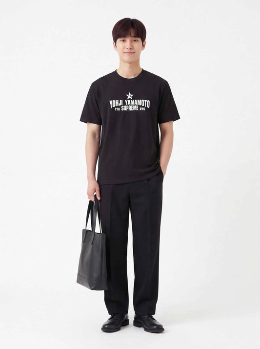 Supreme xOver 山本耀司 - 星星 logo Tee (黑色)