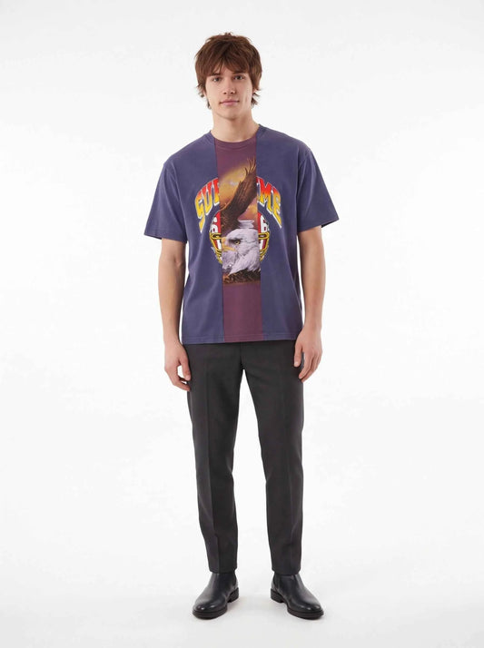 Supreme xOver MM6 Maison Margiela - SPLIT GRAPHIC TOP Tee (藍色)