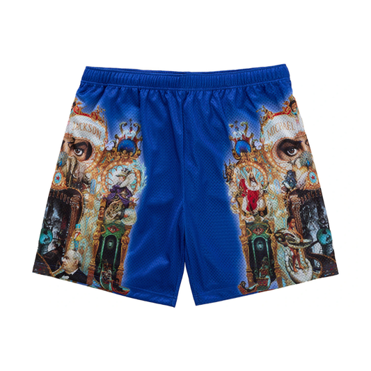 Supreme xOver Michael Jackson - Dangerous 網格短褲 (藍色)