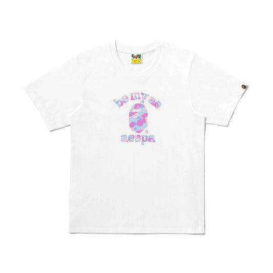 BAPE xOver Aespa- 學院寬鬆Tee (白色)
