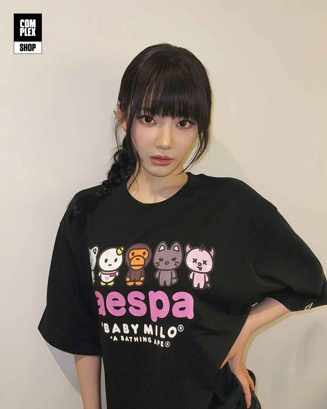 BAPE xOver Aespa- AESPA BABY MILO 寬鬆Tee (白色)