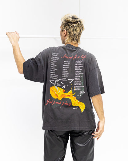 Saint Mxxxxxx xOver Aerosmith xOver 空山基 - 三方聯名 JUST PUSH PLAY Tee