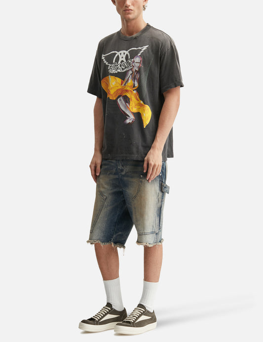 Saint Mxxxxxx xOver Aerosmith xOver 空山基 - 三方聯名 JUST PUSH PLAY Tee