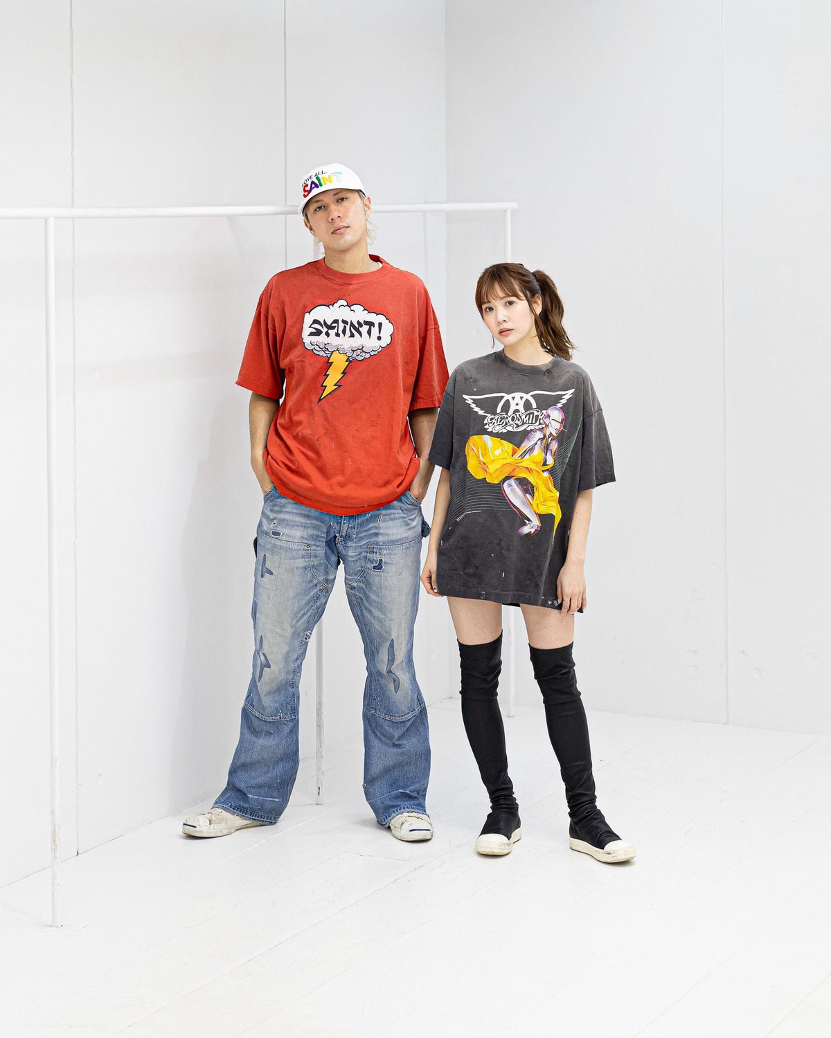 Saint Mxxxxxx xOver Aerosmith xOver 空山基 - 三方聯名 JUST PUSH PLAY Tee