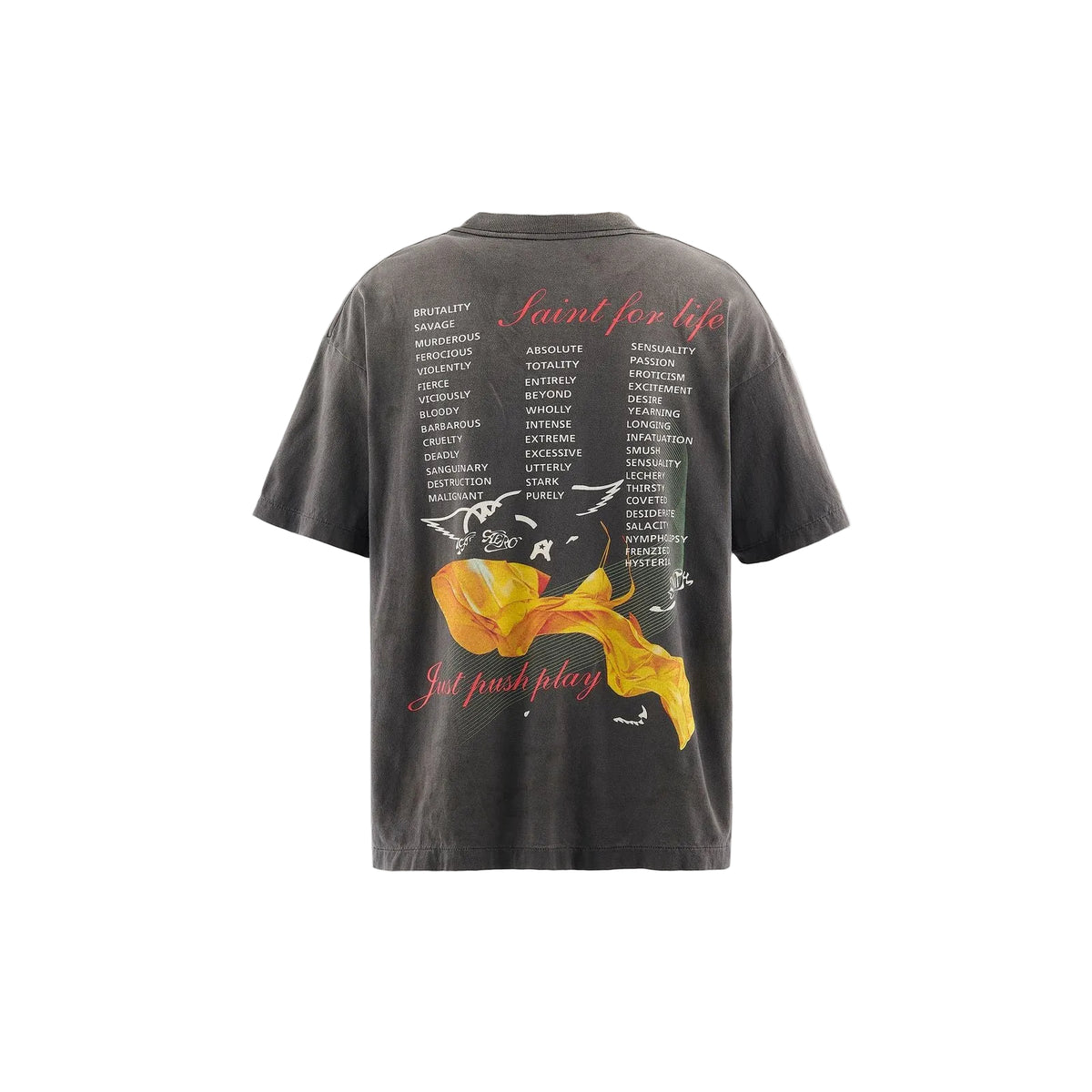 Saint Mxxxxxx xOver Aerosmith xOver 空山基 - 三方聯名 JUST PUSH PLAY Tee