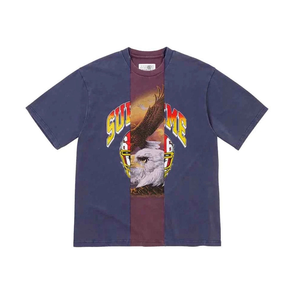 Supreme xOver MM6 Maison Margiela - SPLIT GRAPHIC TOP Tee (藍色)