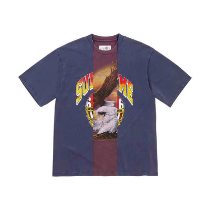 Supreme xOver MM6 Maison Margiela - SPLIT GRAPHIC TOP Tee (藍色)