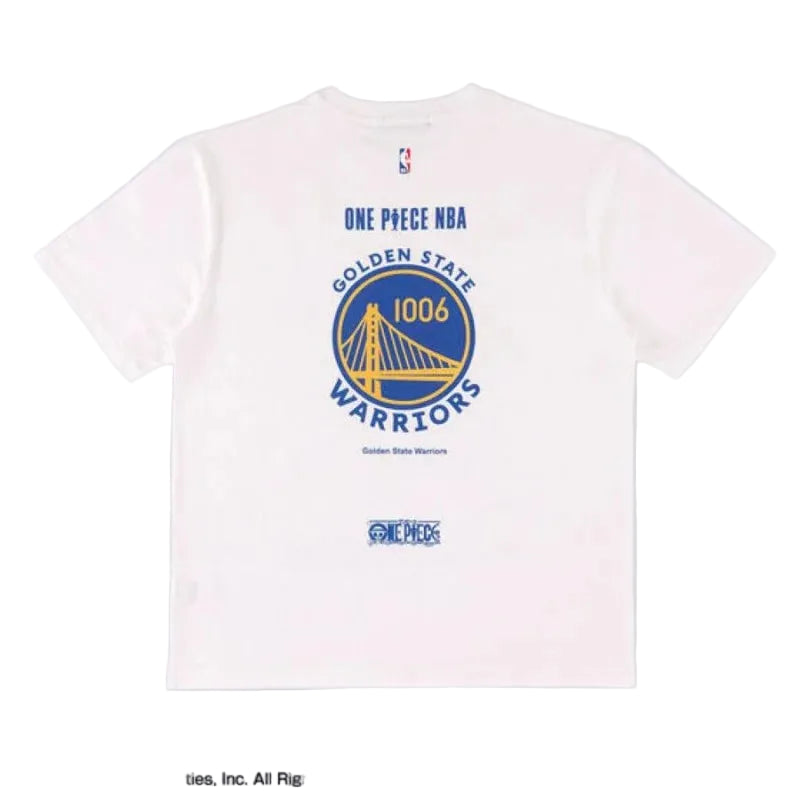 航海王 xOver NBA - 羅x金州勇士 短袖Tee (白色)