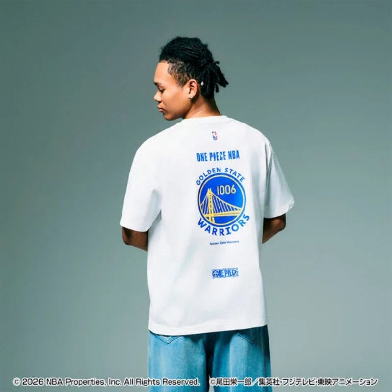 航海王 xOver NBA - 羅x金州勇士 短袖Tee (白色)