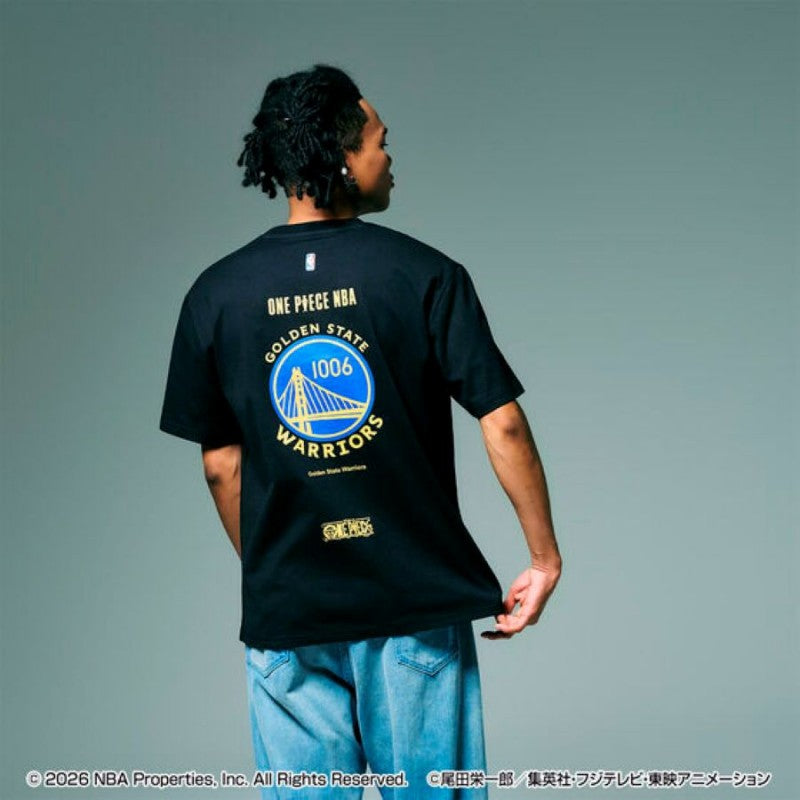航海王 xOver NBA - 羅x金州勇士 短袖Tee (黑色)