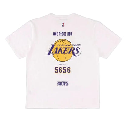 航海王 xOver NBA - 五檔尼卡魯夫x湖人 短袖Tee (白色)