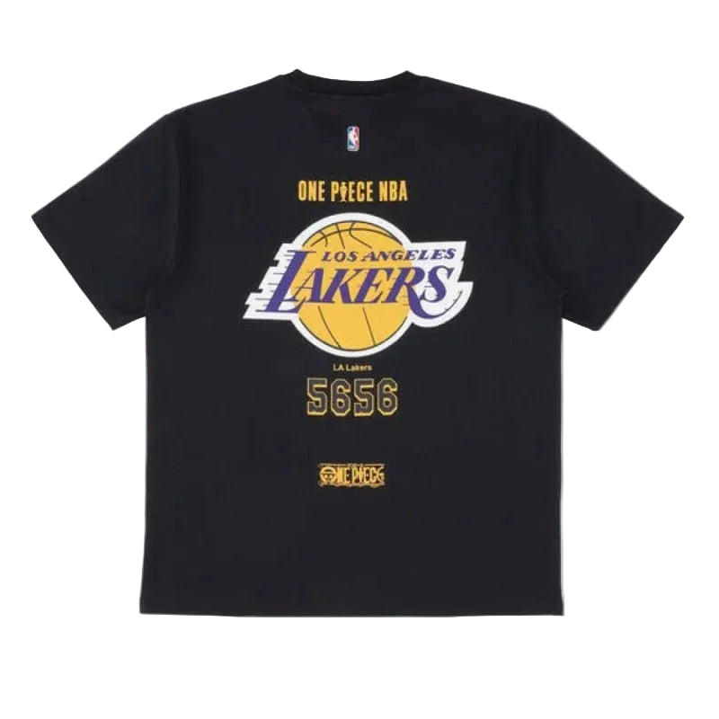 航海王 xOver NBA - 五檔尼卡魯夫x湖人 短袖Tee (黑色)