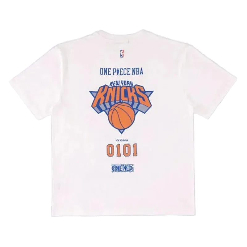航海王 xOver NBA - 艾斯x紐約尼克 短袖Tee (白色)
