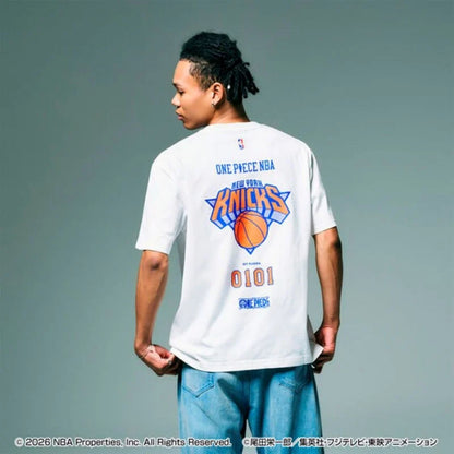 航海王 xOver NBA - 艾斯x紐約尼克 短袖Tee (白色)