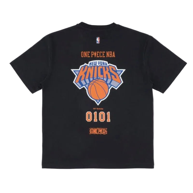 航海王 xOver NBA - 艾斯x紐約尼克 短袖Tee (黑色)