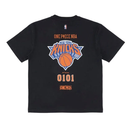 航海王 xOver NBA - 艾斯x紐約尼克 短袖Tee (黑色)