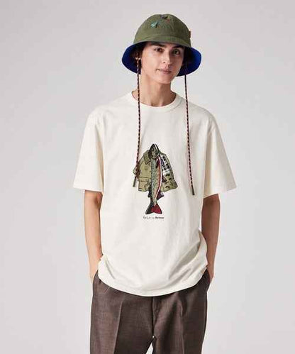 Barbour xOver Paul Smith - 釣魚夾克 短袖Tee (白色)
