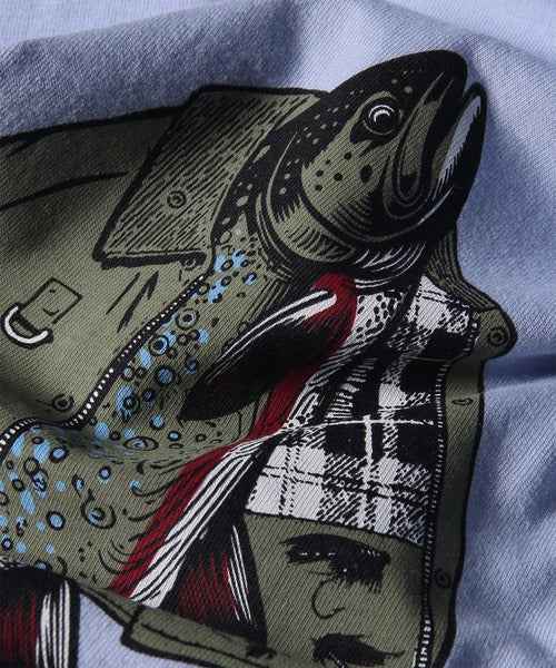 Barbour xOver Paul Smith - 釣魚夾克 短袖Tee (藍色)