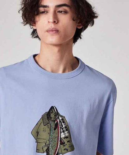 Barbour xOver Paul Smith - 釣魚夾克 短袖Tee (藍色)