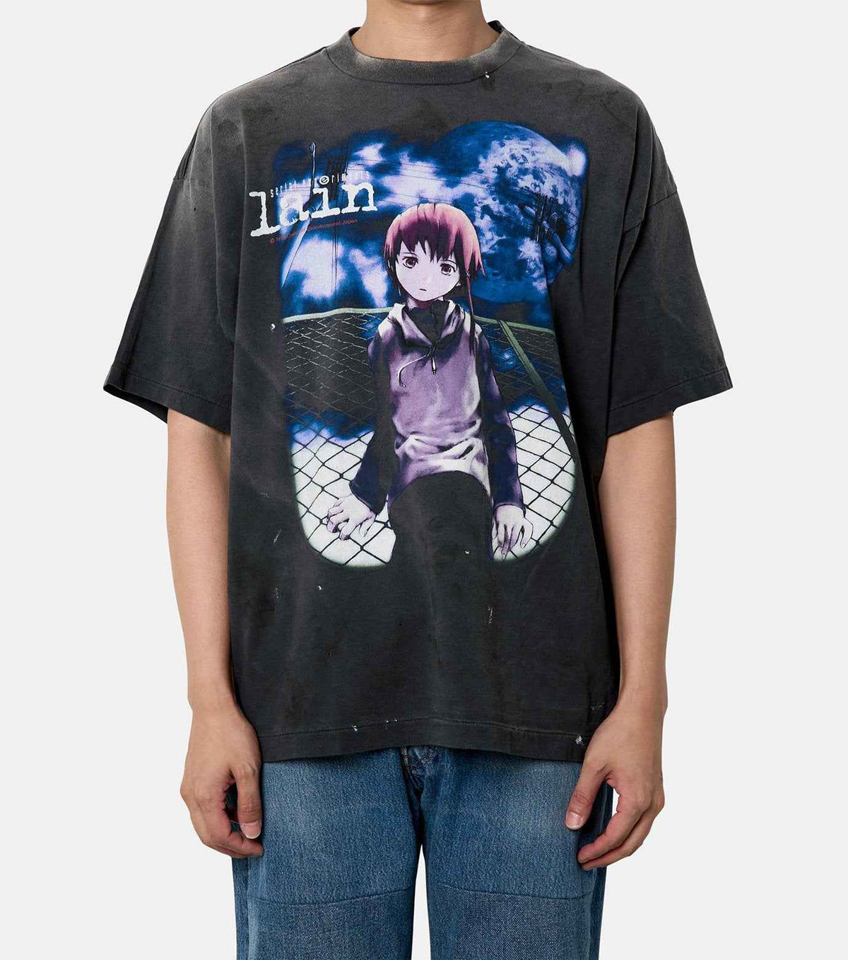 Saint Mxxxxxx xOver Serial Experiments Lain xOver GEEKS RULE- 水洗仿舊圖案印花 Tee
