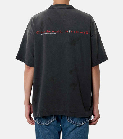 Saint Mxxxxxx xOver Serial Experiments Lain xOver GEEKS RULE- 水洗仿舊圖案印花 Tee