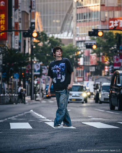 Saint Mxxxxxx xOver Serial Experiments Lain xOver GEEKS RULE- 水洗仿舊圖案印花 Tee