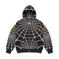Supreme xOver 蜘蛛人 xOver Vanson Leathers - 三方聯名蜘蛛網 連帽拉鍊外套 (黑色)