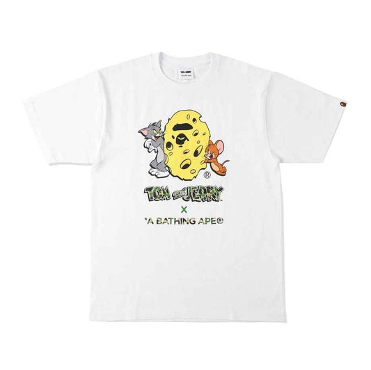 BAPE xOver 湯姆與傑利- 起司APE HEAD Tee (白色)