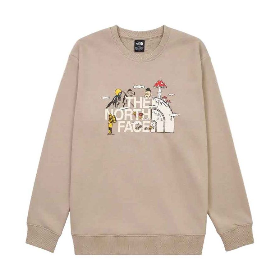 The North Face xOver Uncle Belly - 趣味印花長袖大學T (啡色)