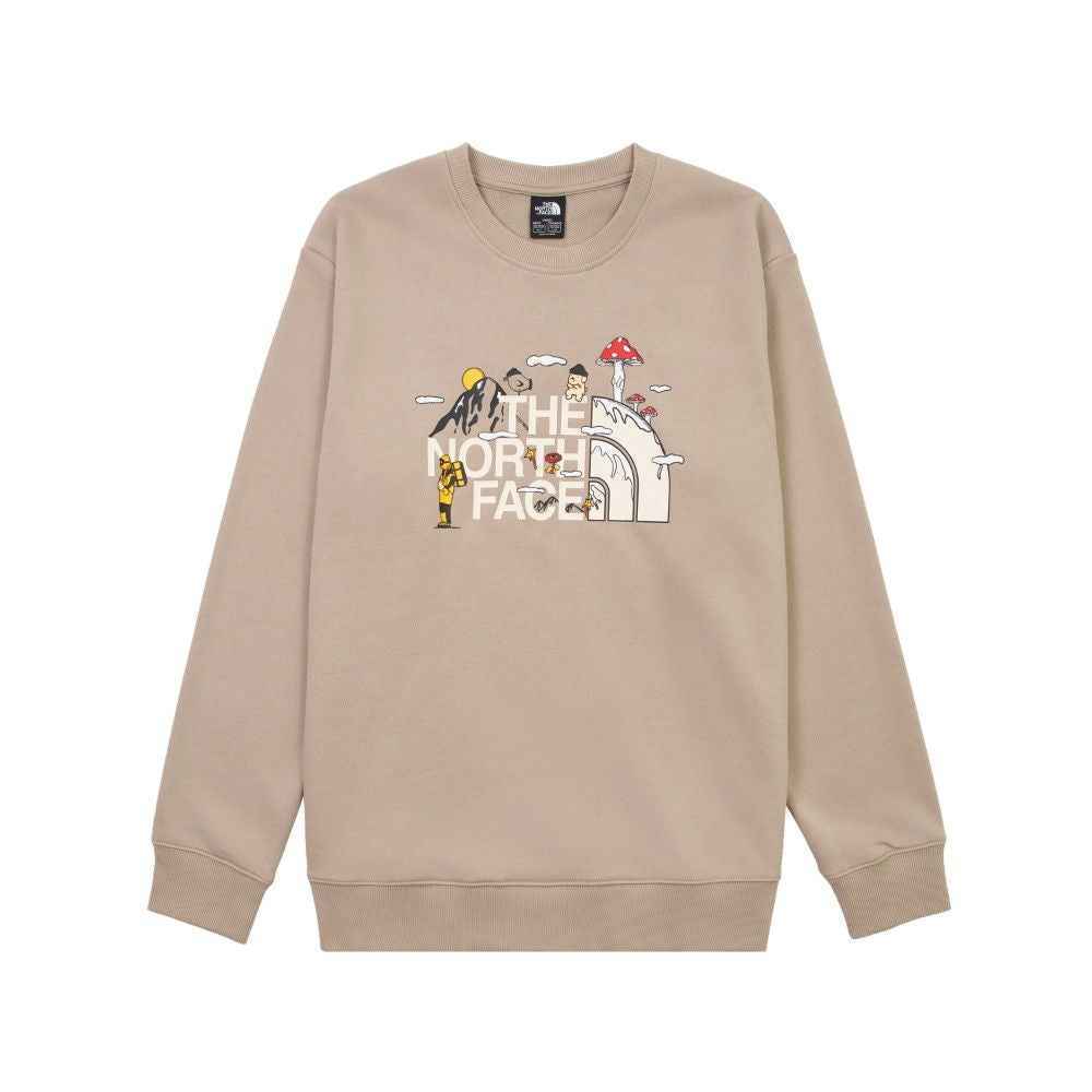 The North Face xOver Uncle Belly - 趣味印花長袖大學T (米白色)