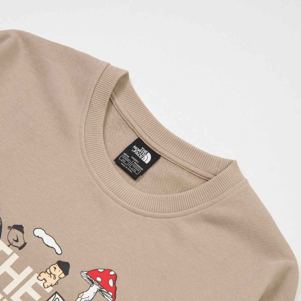 The North Face xOver Uncle Belly - 趣味印花長袖大學T (啡色)