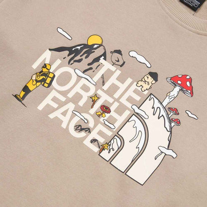 The North Face xOver Uncle Belly - 趣味印花長袖大學T (啡色)