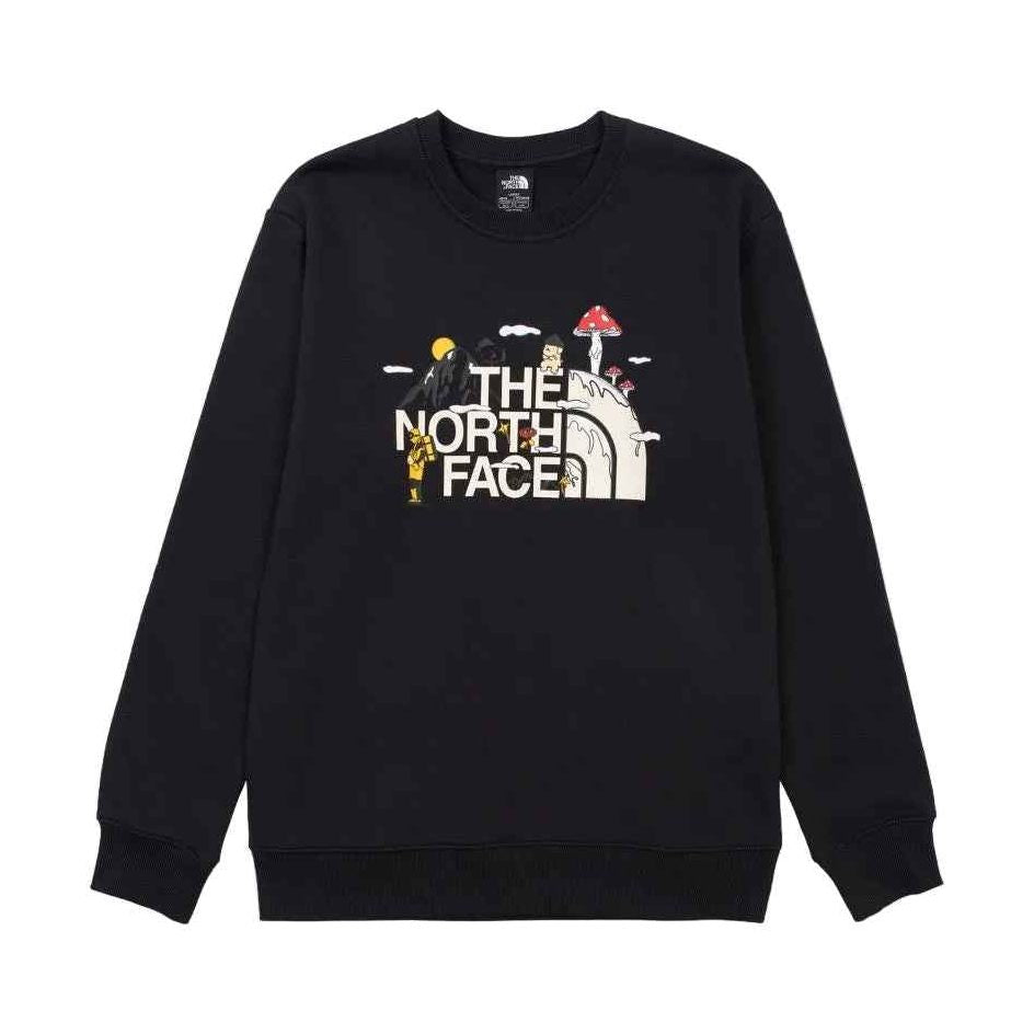 The North Face xOver Uncle Belly - 趣味印花長袖大學T (黑色)