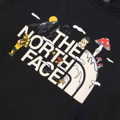 The North Face xOver Uncle Belly - 趣味印花長袖大學T (黑色)