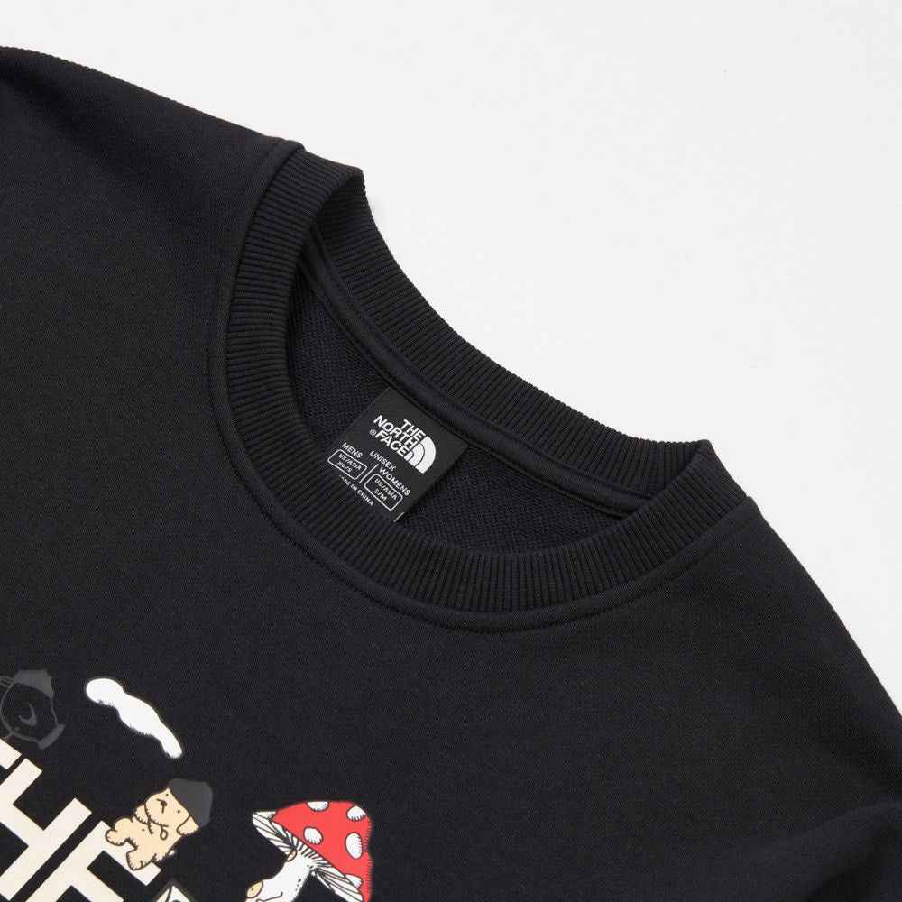 The North Face xOver Uncle Belly - 趣味印花長袖大學T (黑色)