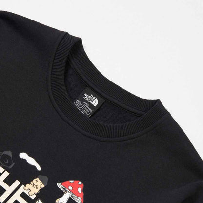 The North Face xOver Uncle Belly - 趣味印花長袖大學T (黑色)