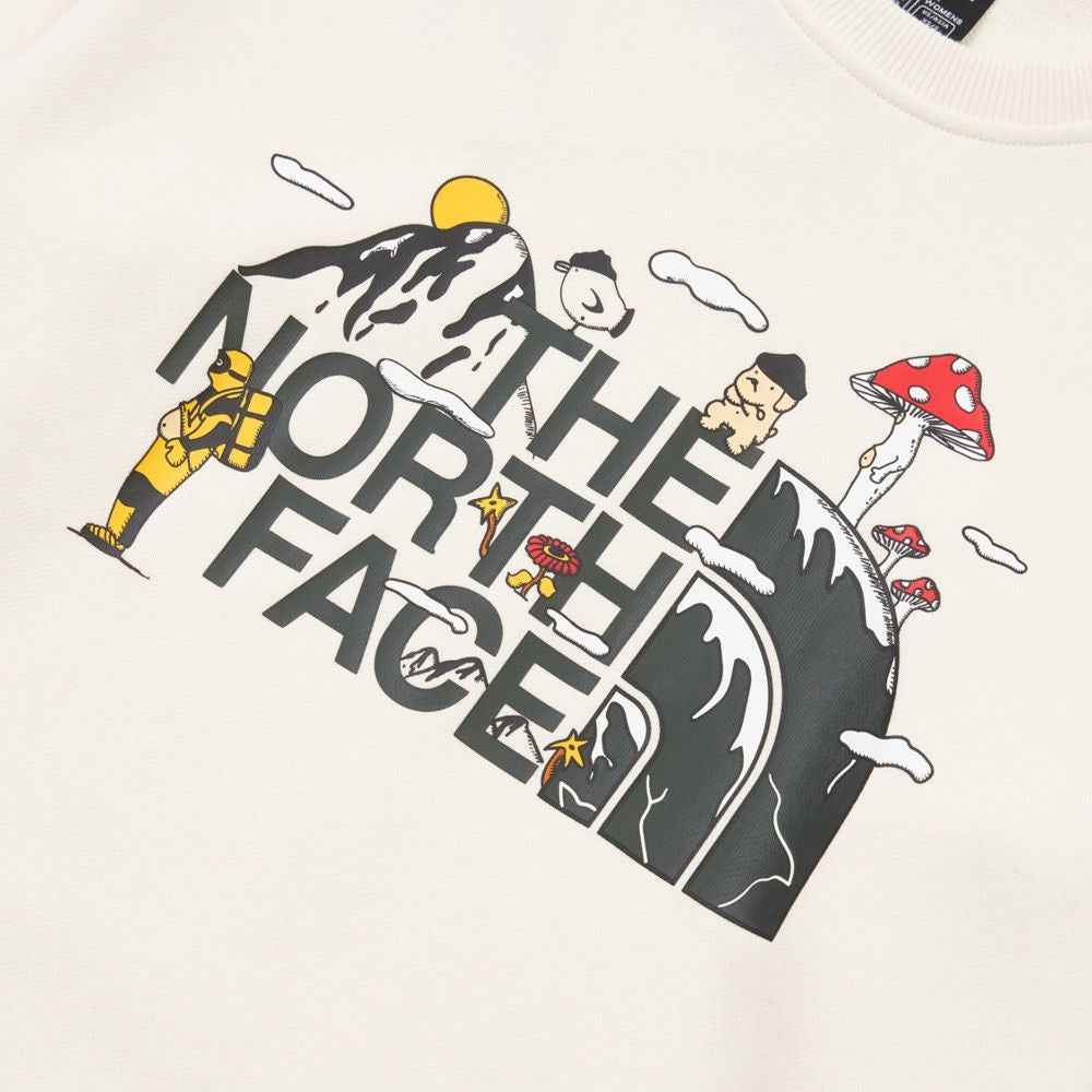 The North Face xOver Uncle Belly - 趣味印花長袖大學T (米白色)