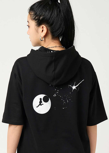 graniph xOver 福星小子 - 夜の散步 寬鬆短袖連帽衫