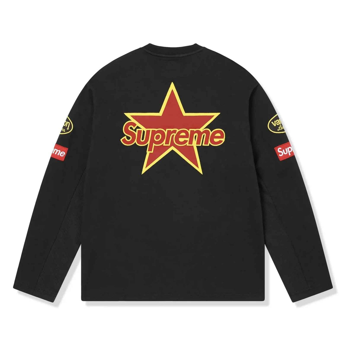 Supreme xOver Vanson Leathers - logo長袖Tee (黑色)