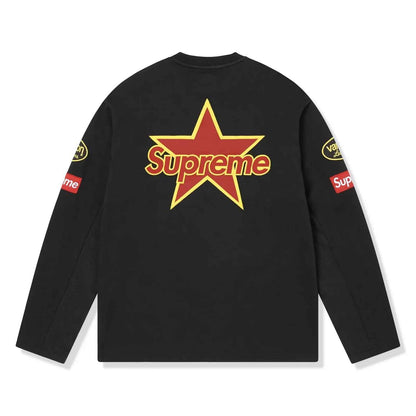 Supreme xOver Vanson Leathers - logo長袖Tee (黑色)