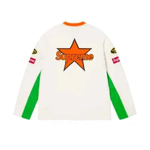 Supreme xOver Vanson Leathers - logo長袖Tee (白色)