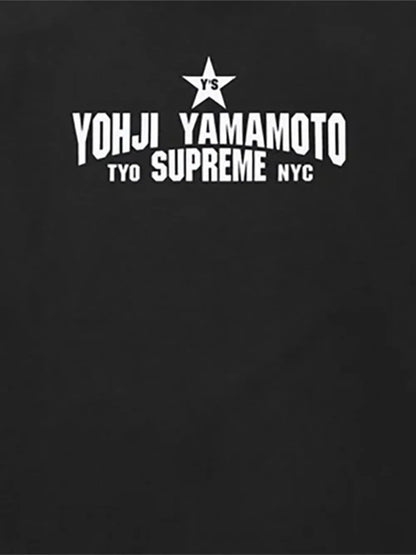 Supreme xOver 山本耀司 - 星星 logo Tee (黑色)