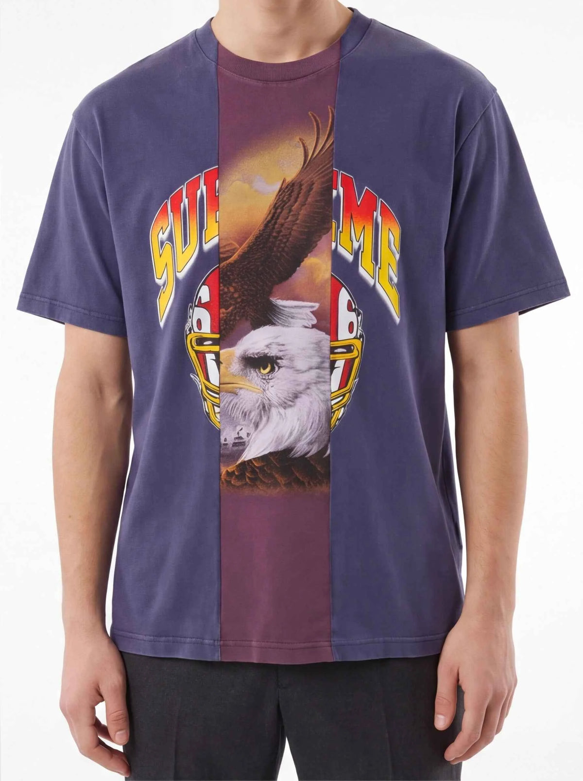 Supreme xOver MM6 Maison Margiela - SPLIT GRAPHIC TOP Tee (藍色)