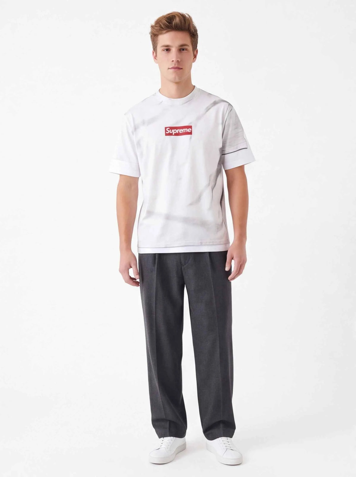 Supreme xOver MM6 Maison Margiela - 假兩件 Tee