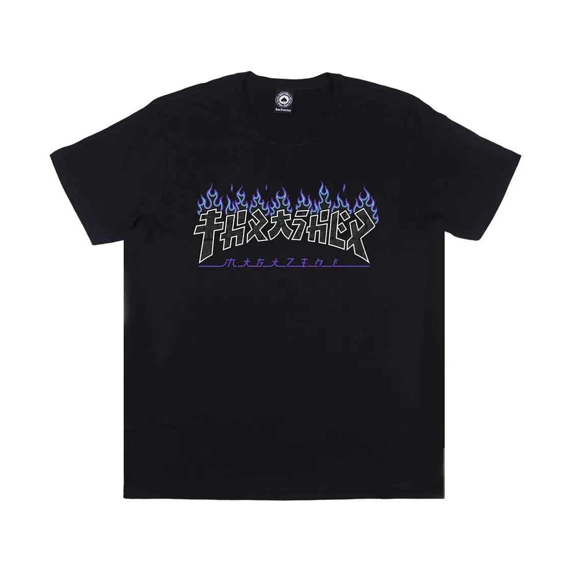 THRASHER xOver 哥斯拉 - 日文紫色火焰標誌 短袖Tee